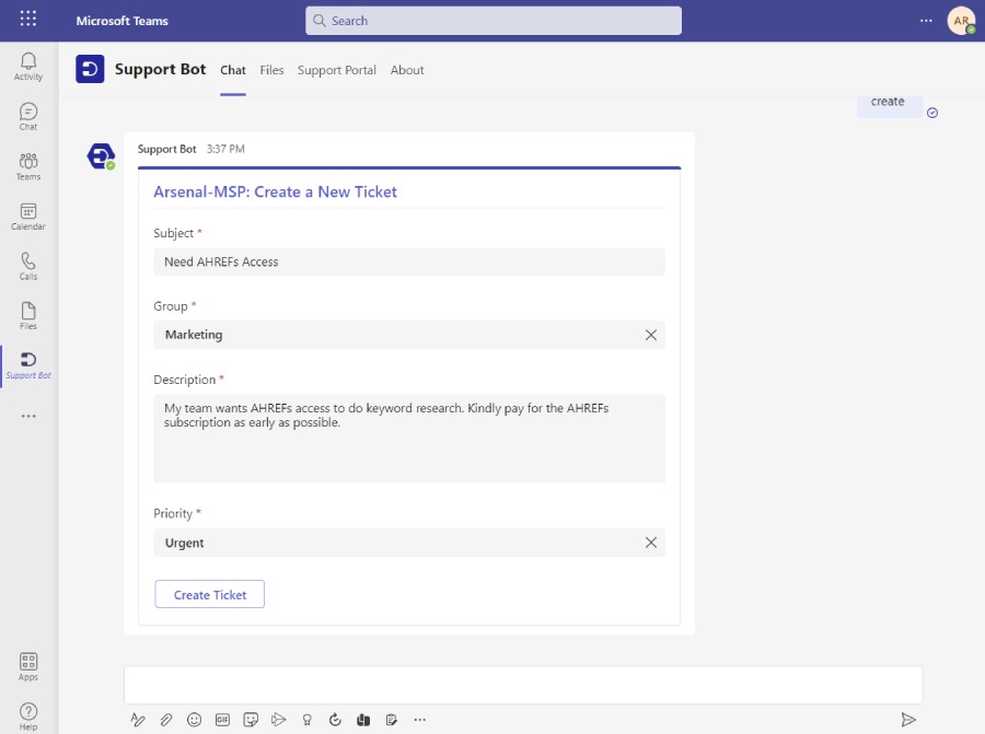 customizable ticket field options in support bot