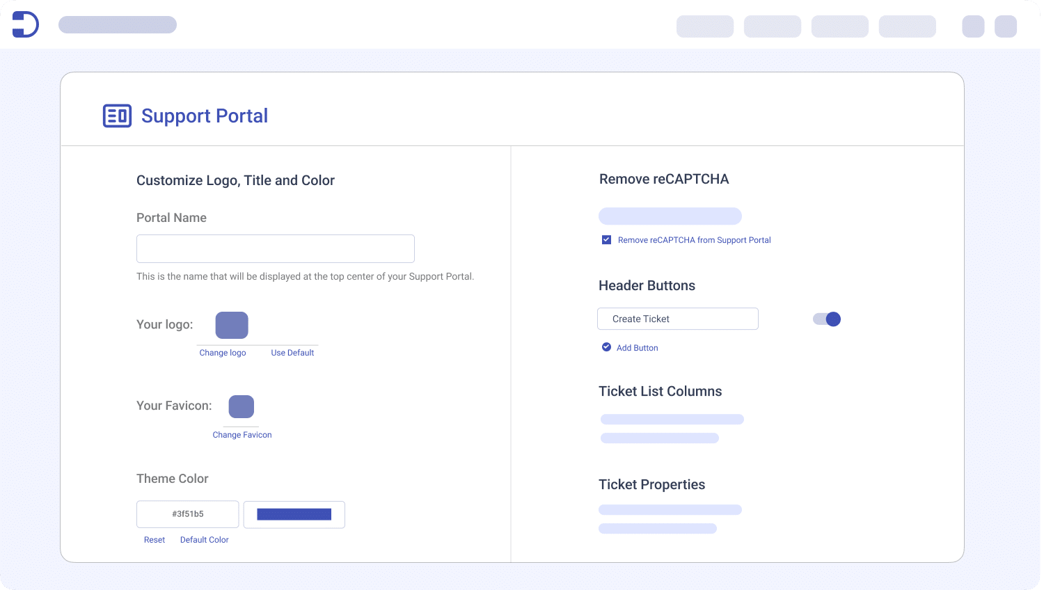 support portal custom